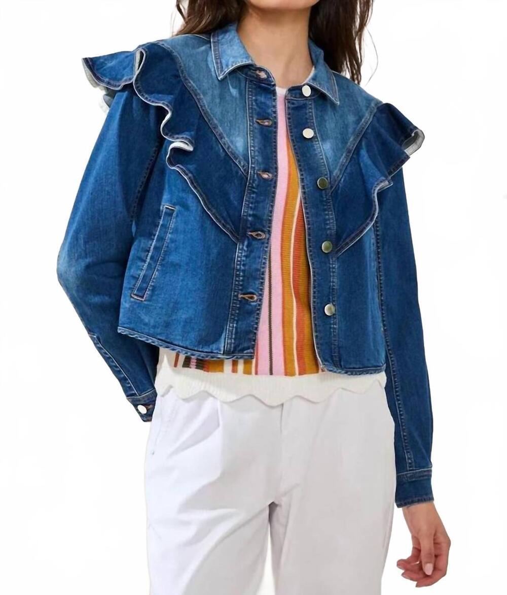 NEW TRIBAL fancy jean jacket in blue